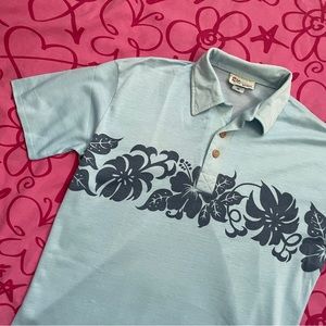 Vintage Rosebowl Pasadena Polo Hawaiian Print